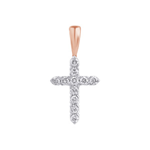 Изображение Золотой католический крестик с бриллиантом