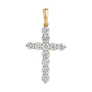 Paveikslėlis Geltono aukso kryželis su LAB deimantais