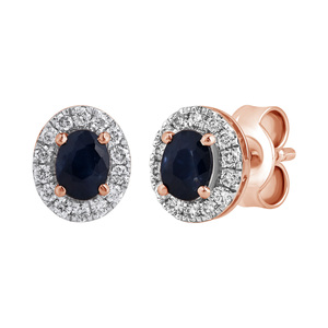 Paveikslėlis Auksiniai auskarai su safyrais ir LAB deimantais