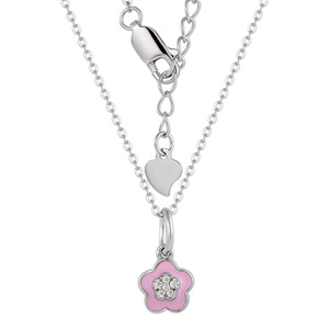 Изображение Серебряная подвеска с эмалью и цирконами