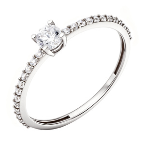 Paveikslėlis Balto aukso žiedas su cirkoniais