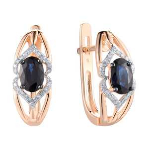 Paveikslėlis Auksiniai auskarai su safyrais ir briliantais