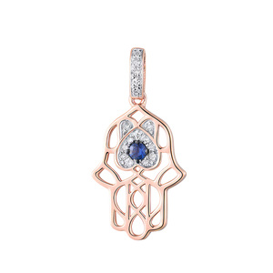 Изображение Золотая подвеска с сапфиром и бриллиантами