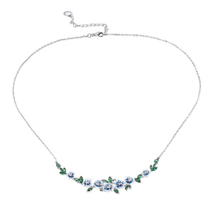 Paveikslėlis Sidabrinė grandinėlė su emaliu ir cirkoniais