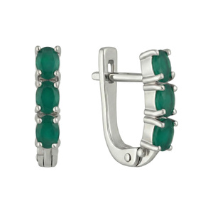 Изображение Серебряные серьги с агатами