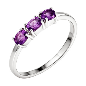 Paveikslėlis Sidabrinis žiedas su ametistais