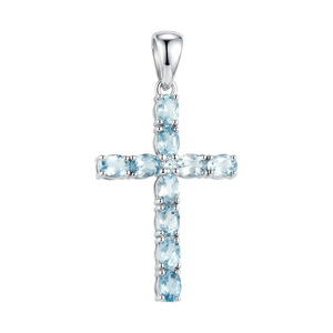Paveikslėlis Sidabrinis kryželis su topazais