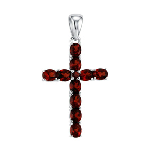 Paveikslėlis Sidabrinis kryželis su granatais