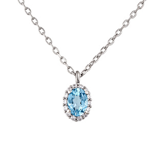 Изображение Серебряная цепочка с топазом и цирконами