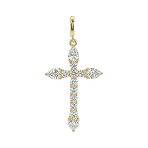 Изображение Католический крестик из позолоченного серебра с цирконами