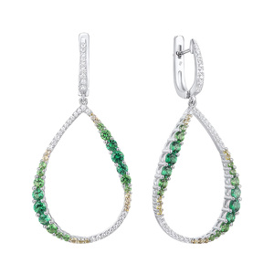 Изображение Серебряные серьги с цирконами