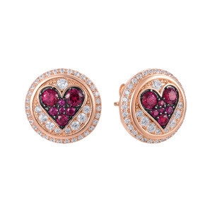 Изображение Серьги из позолоченного серебра с цирконами