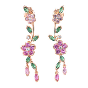 Изображение Серьги из позолоченного серебра с цирконами