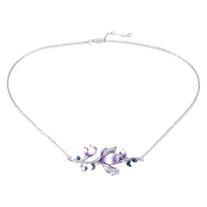 Изображение Серебряная цепочка с эмалью и цирконами