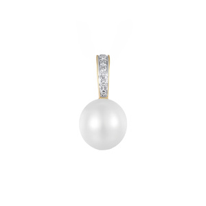 Paveikslėlis Geltono aukso pakabukas su briliantais ir perlu