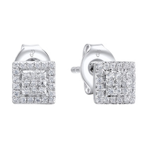 Paveikslėlis Balto aukso auskarai su briliantais