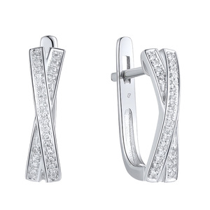 Paveikslėlis Balto aukso auskarai su briliantais