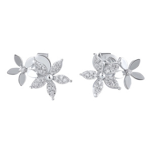 Paveikslėlis Balto aukso auskarai su briliantais