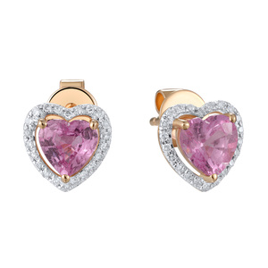 Paveikslėlis Auksiniai auskarai su safyrais ir briliantais