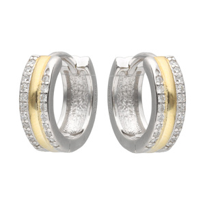 Изображение Серьги из позолоченного серебра с цирконами