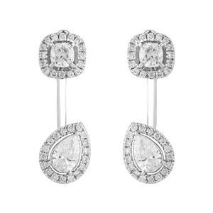 Изображение Серьги из белого золота с LAB бриллиантами