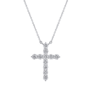 Изображение Цепочка из белого золота с LAB бриллиантами